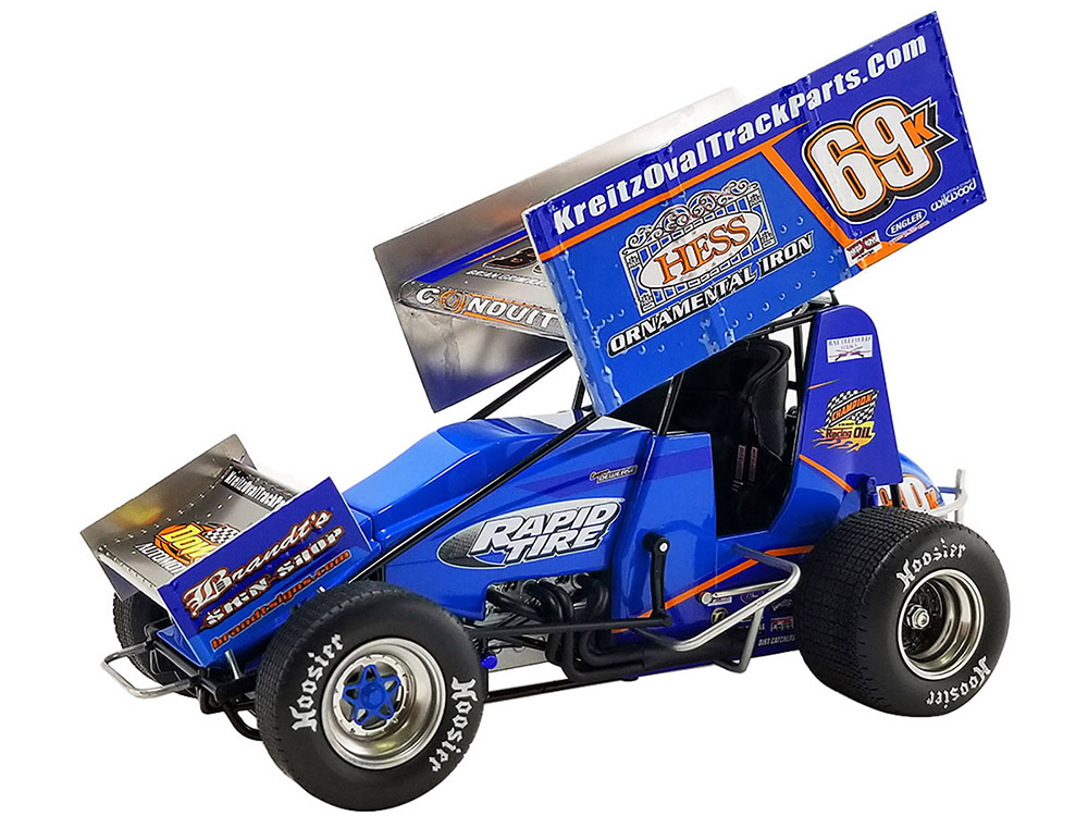 Winged Sprint Car 69K Lance Dewease "Hess Ornamental Iron" Kreitz Racing "World of Outlaws" (2022) 1/18 Diecast Model Car by ACME