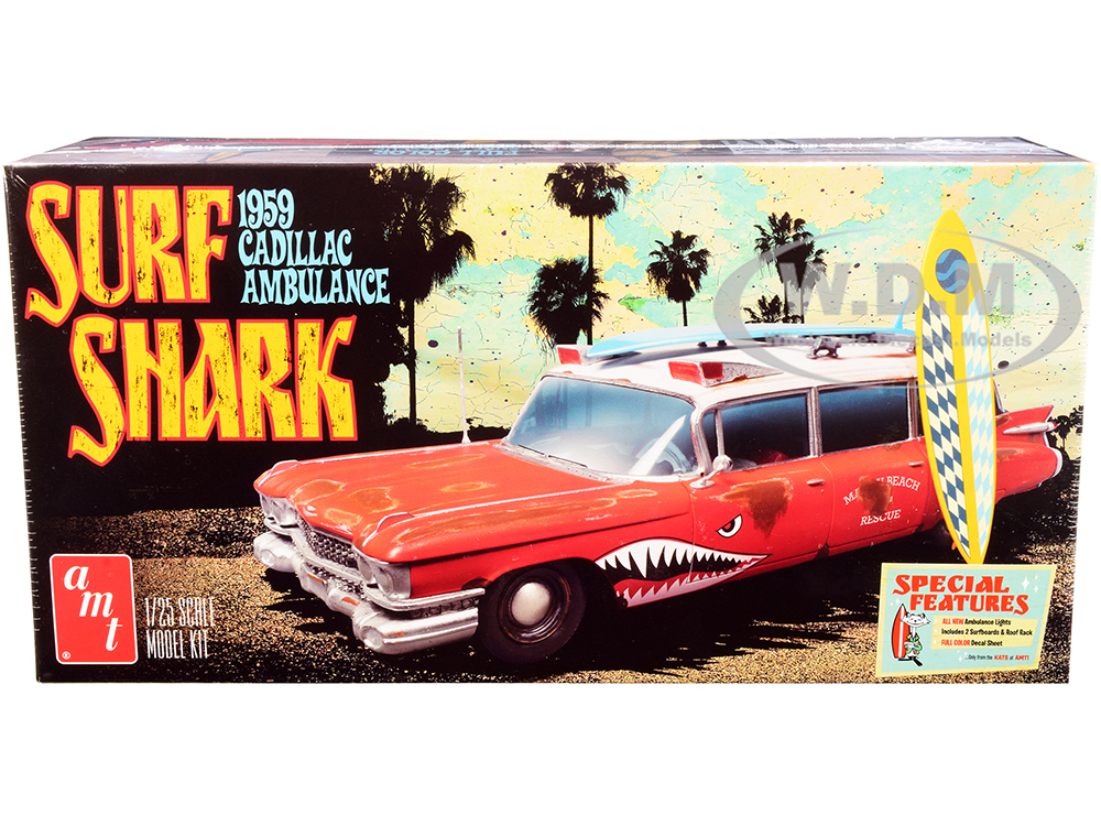 Skill 2 Model Kit 1959 Cadillac Ambulance Surf Shark 1/25 Scale Models by AMT