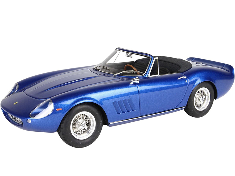 1967 Ferrari 275 GTS/4 NART S/N 10453 Blue Metallic (Owned by Steve McQueen) with DISPLAY CASE Limited Edition to 200 pieces Worldwide 1/18 Model Car