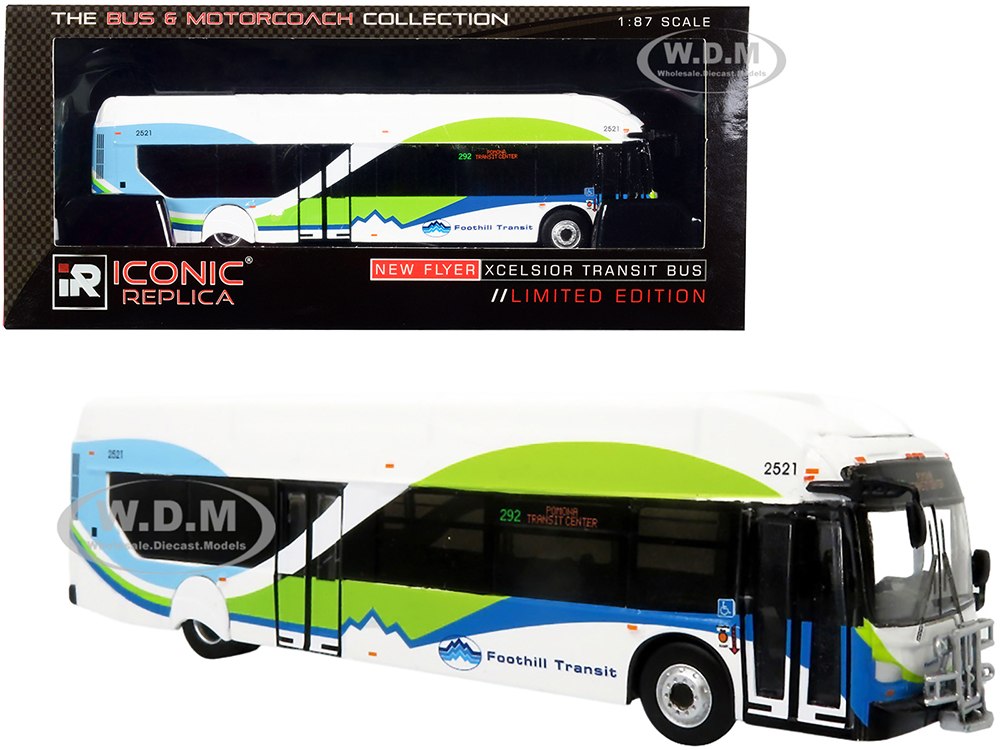 New Flyer Xcelsior XN-40 Aerodynamic Transit Bus #292 Foothill Transit Pomona Transit Center (California) The Bus & Motorcoach Collection 1/87 (HO) Diecast Model by Iconic Replicas