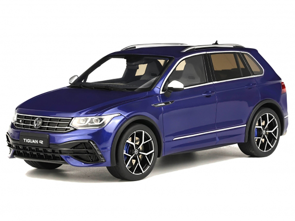 2021 Volkswagen Tiguan R Lapiz Blue Metallic Limited Edition to 1500 pieces Worldwide 1/18 Model Car by Otto Mobile