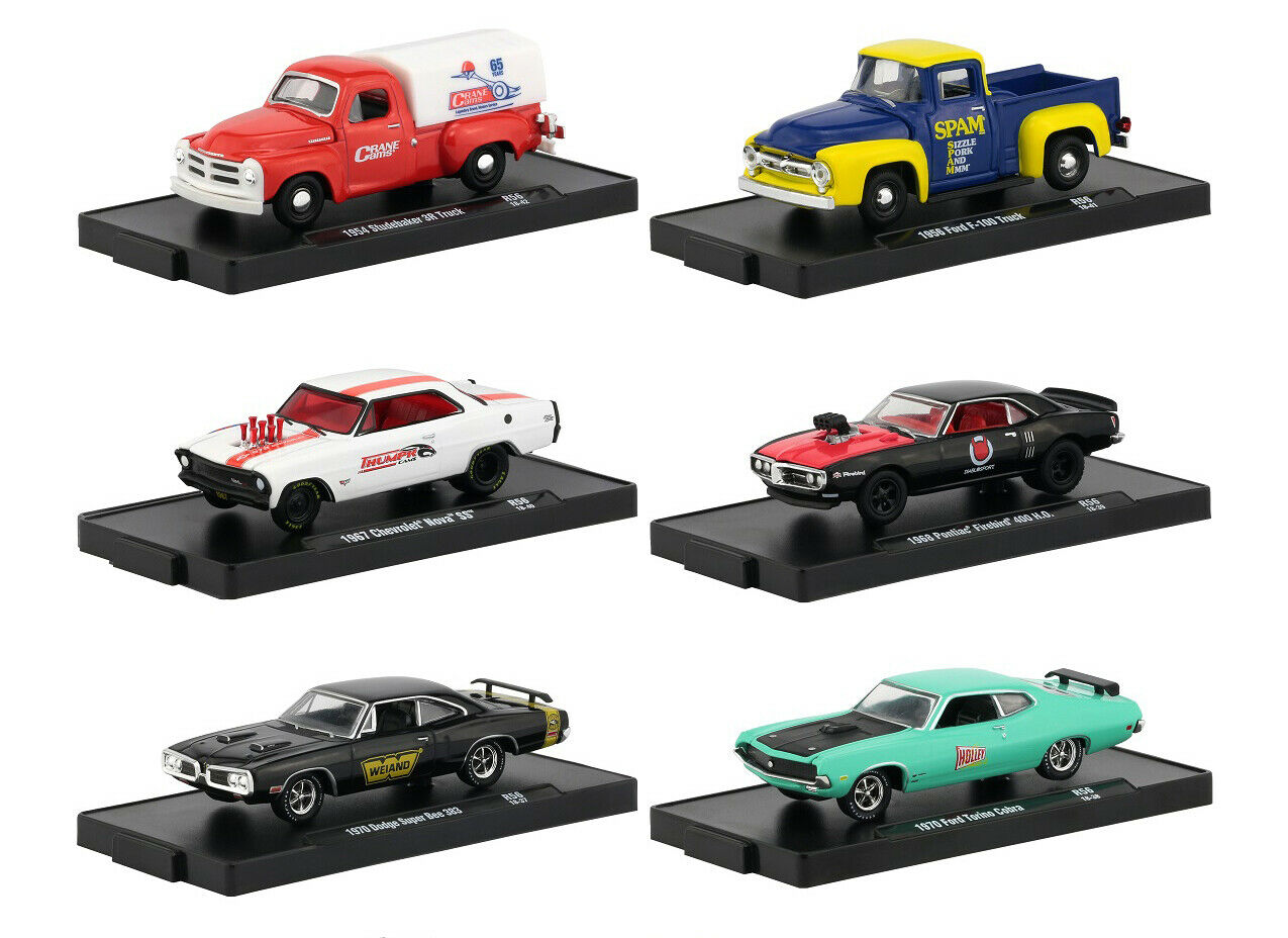 Drivers 6 Cars Set Release 56 in Blister Packs 1/64 Diecast Model Cars by M2 Machines