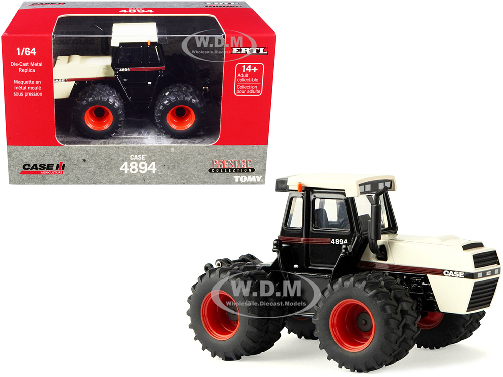 Case 4894 Tractor with Dual Wheels Cream and Black Prestige Collection Series 1/64 Diecast Model by ERTL TOMY