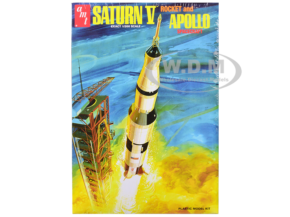 Skill 2 Model Kit Saturn V Rocket and Apollo Spacecraft 1/200 Scale Model by AMT