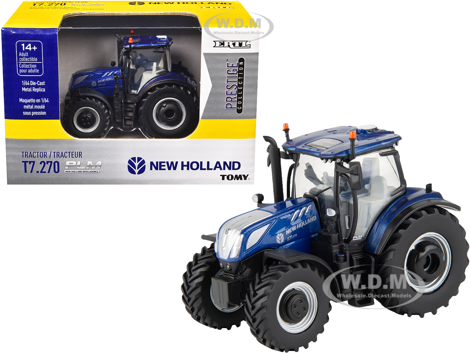New Holland T7.270 Tractor Blue Prestige Collection 1/64 Diecast Model by ERTL TOMY