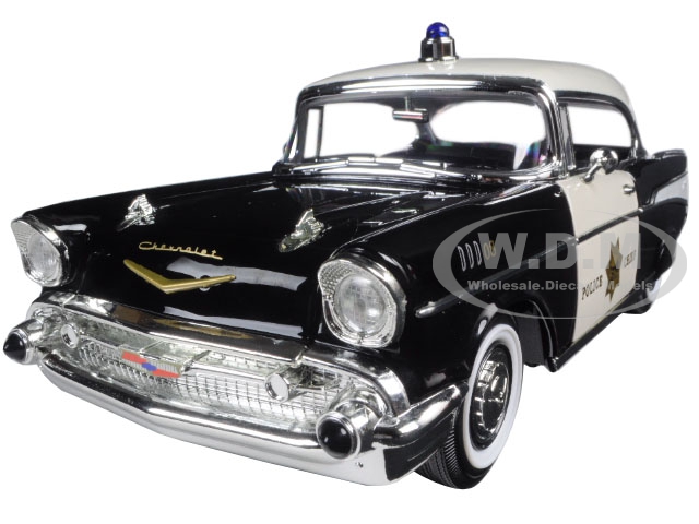 Image of 1957 Chevrolet Bel Air Police 1/18 Diecast Model Car by Road Signature