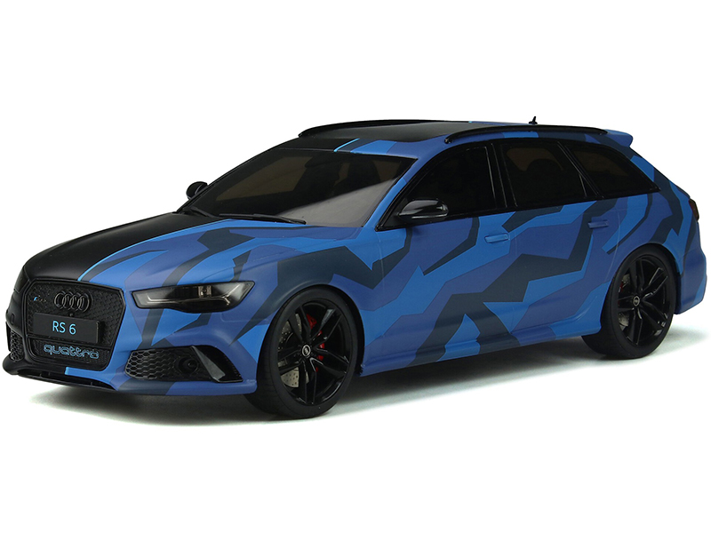 Image of Audi RS 6 Avant Quattro Black and Camouflage Blue Limited Edition to 1500 pieces Worldwide 1/18 Model Car by GT Spirit