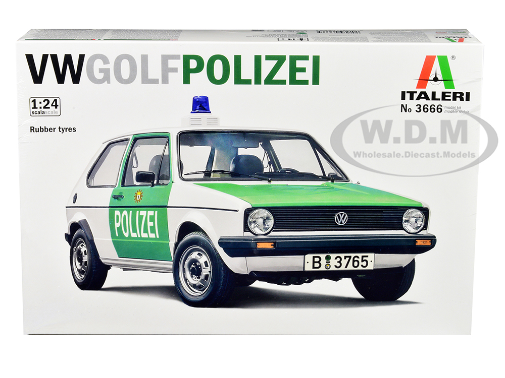 Skill 3 Model Kit 1978 Volkswagen Golf "Berlin Polizei (Police) Department" 1/24 Scale Model by Italeri