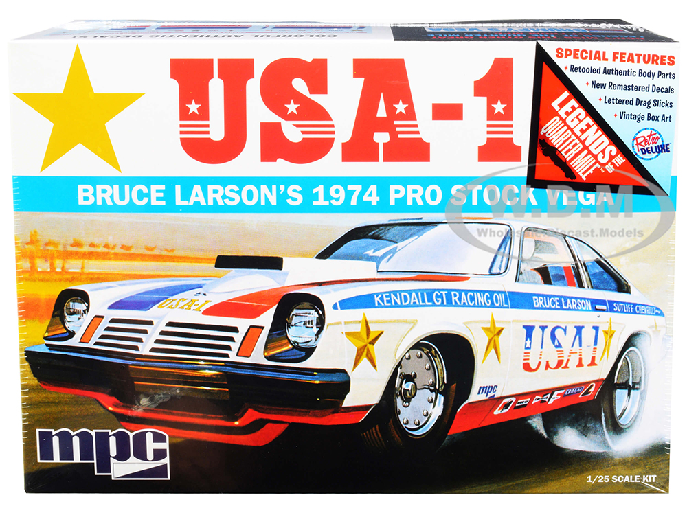 Skill 2 Model Kit 1974 Chevrolet Vega Pro Stock Bruce Larson "USA-1" "Legends of the Quarter Mile" 1/25 Scale Model by MPC