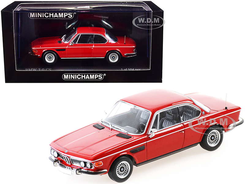 1969 BMW 3.0 CS Red Limited Edition to 504 pieces Worldwide 1/43 Diecast Model Car by Minichamps