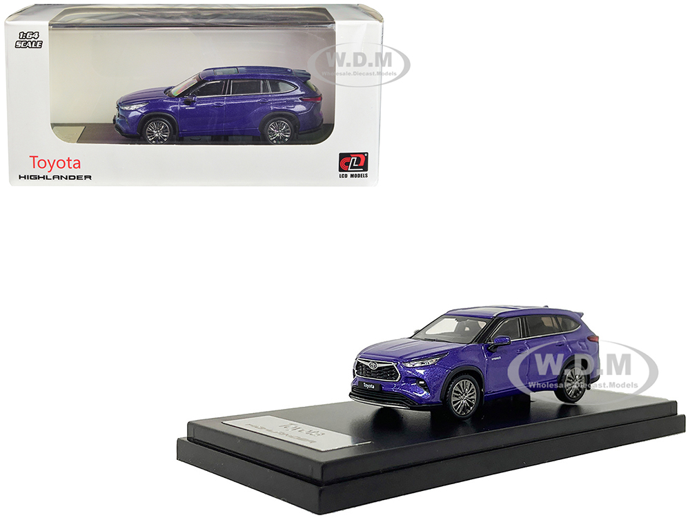 Toyota Highlander Blue Metallic with Sunroof 1/64 Diecast Model Car by LCD Models