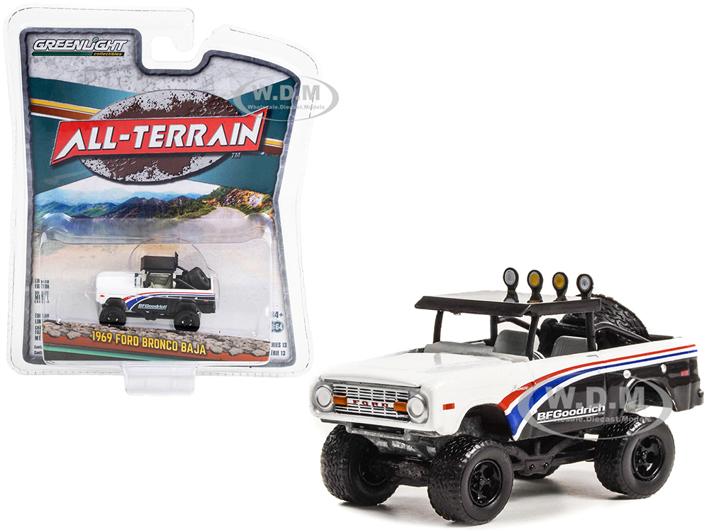 1969 Ford Bronco Baja Black and White with Stripes 