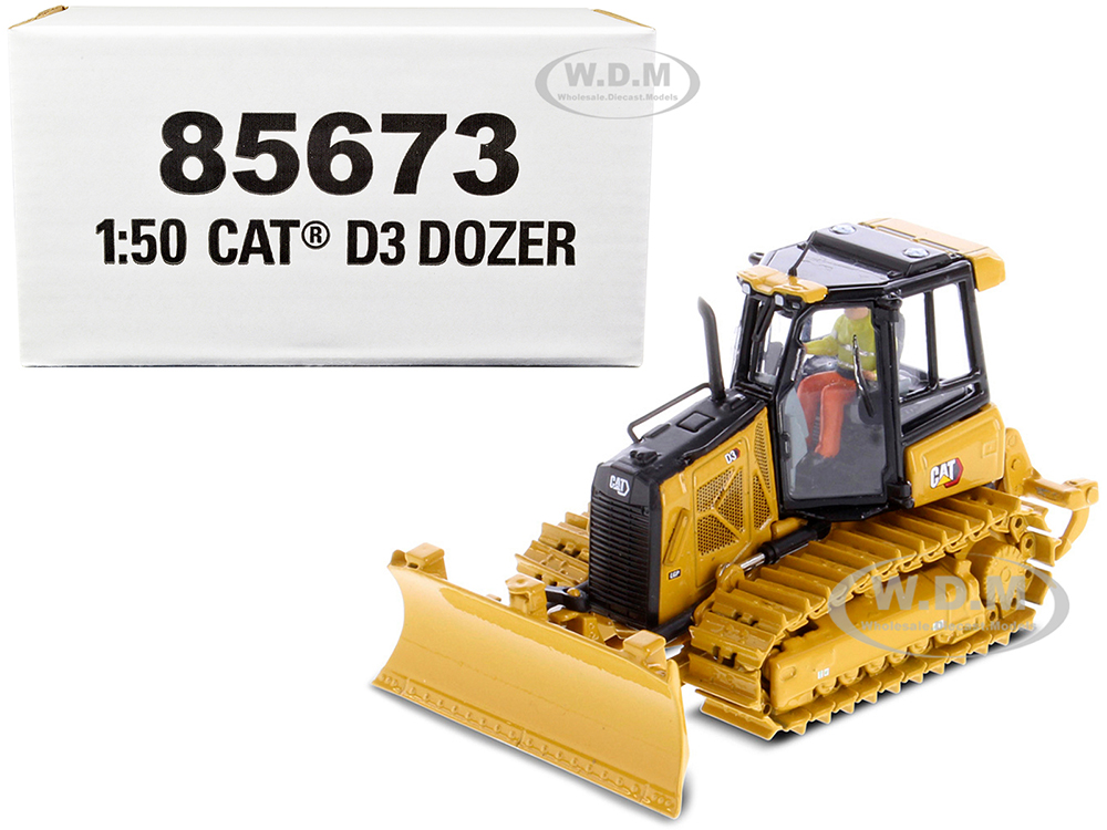 CAT Caterpillar D3 Track Type Dozer with Operator "High Line" Series 1/50 Diecast Model by Diecast Masters