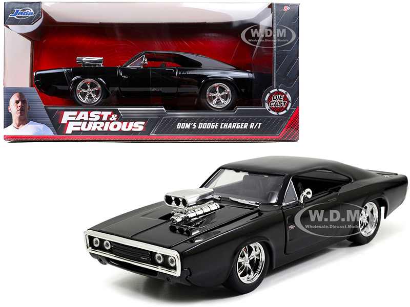 Doms Dodge Charger R/T Black "The Fast and the Furious" (2001) Movie 1/24 Diecast Model Car by Jada