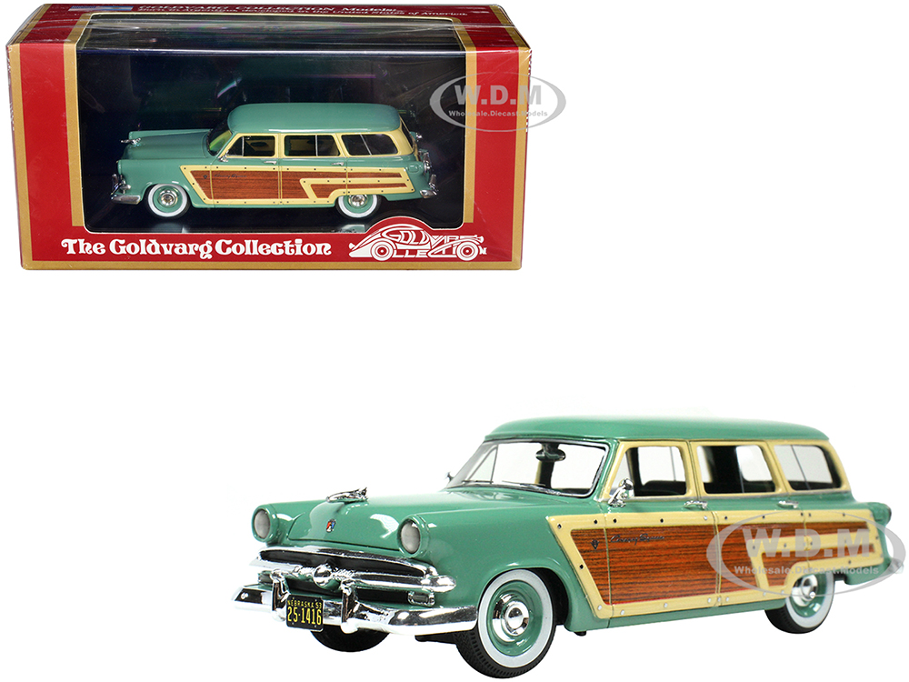 1953 Ford Country Squire Cascade Green with Wood Panels and Green and Cream Interior Limited Edition to 200 pieces Worldwide 1/43 Model Car by Goldva
