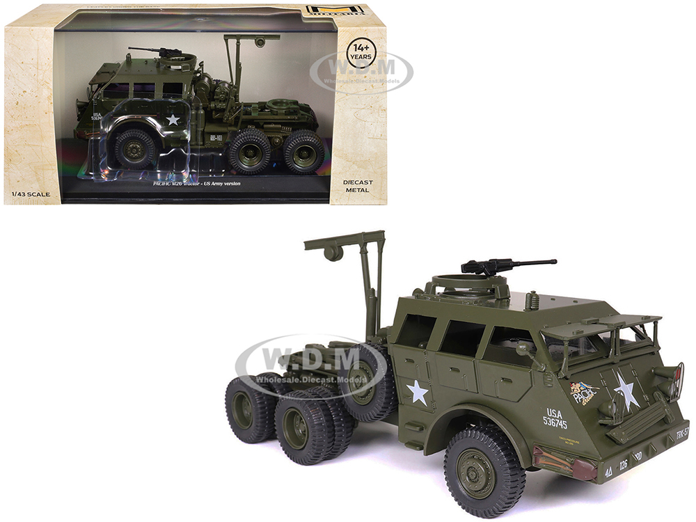 Pacific M26 Tractor Olive Drab "United States Army" 1/43 Diecast Model by Militaria Die Cast