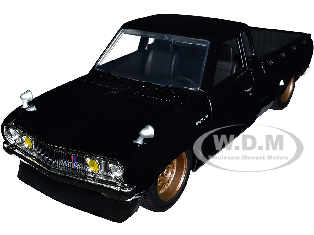 1972 Datsun 620 Pickup Truck Black with Gold Wheels "JDM Tuners" Series 1/24 Diecast Model Car by Jada