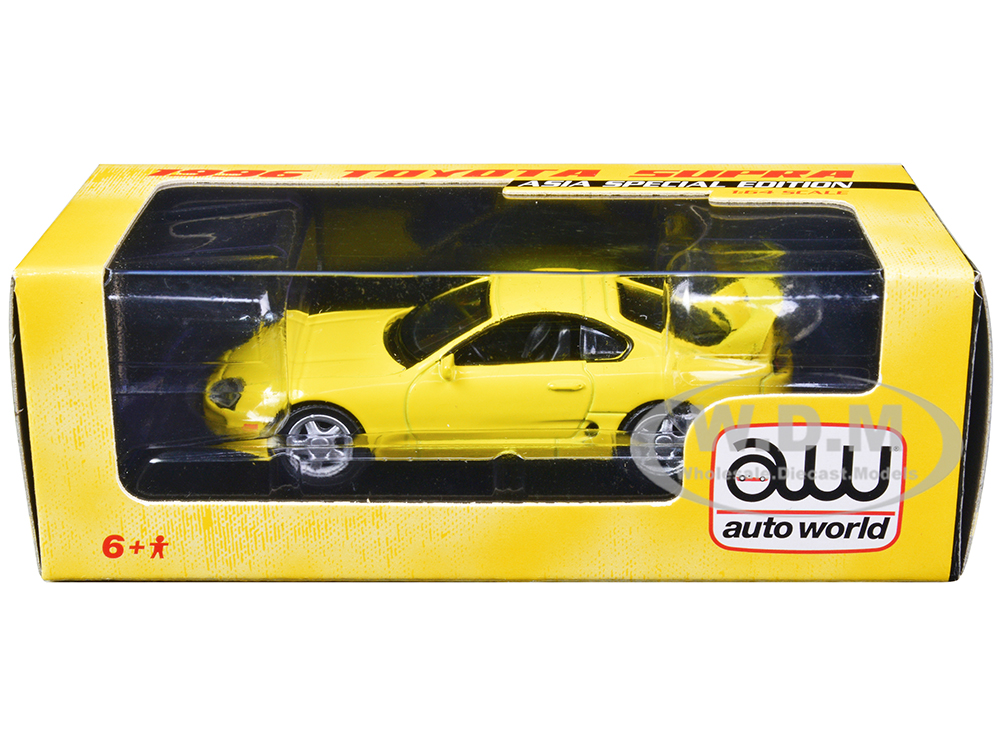 1996 Toyota Supra Yellow "Asia Special Edition" 1/64 Diecast Model Car by Auto World