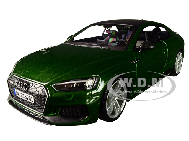 Audi Rs 5 Coupe Metallic Green With Black Top 1/24 Diecast Model Car By Bburago