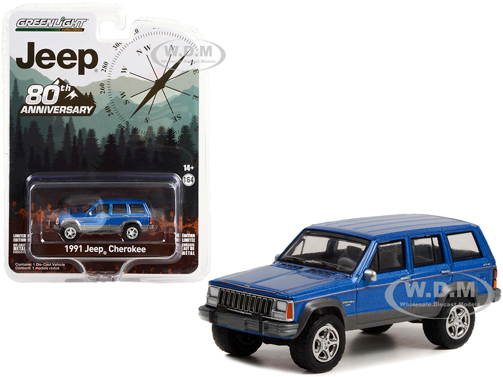 1991 Jeep Cherokee Blue Metallic with Red Stripes 