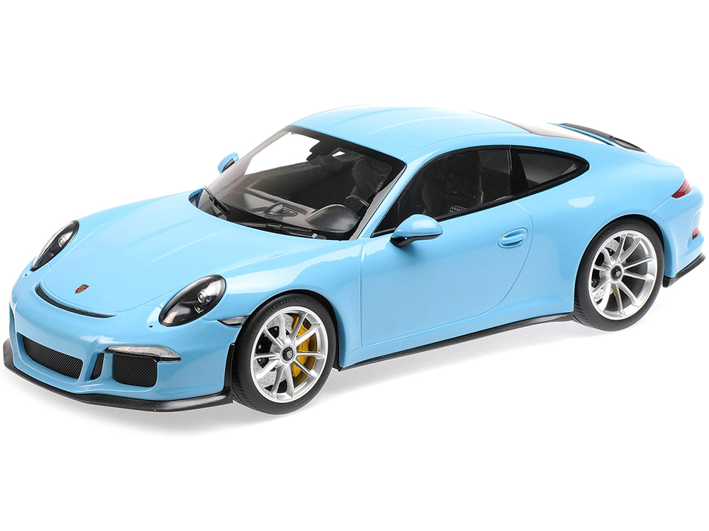 Image of 2016 Porsche 911 R Gulf Blue with Silver Wheels 1/12 Diecast Model Car by Minichamps