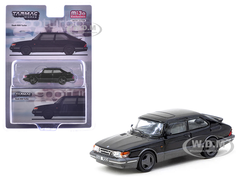 Saab 900 Turbo Black "Global64" Series 1/64 Diecast Model by Tarmac Works