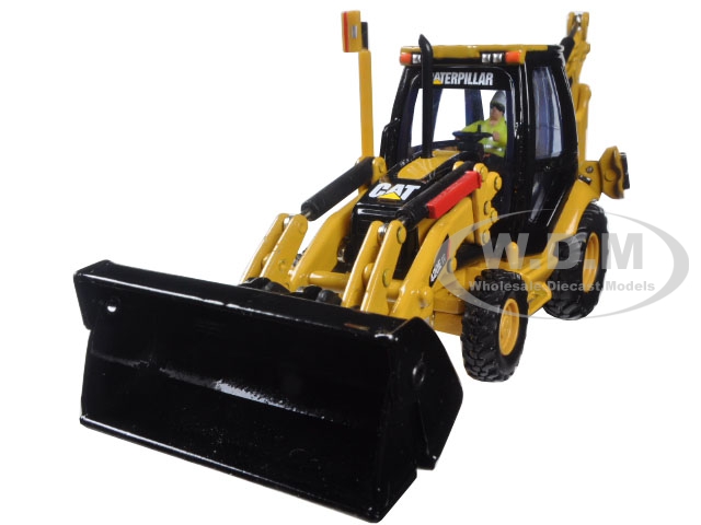 Cat Caterpillar 420e Center Pivot Backhoe Loader With Working Tools With Operator "core Classics Series" 1/50 Diecast Model By Diecast Masters