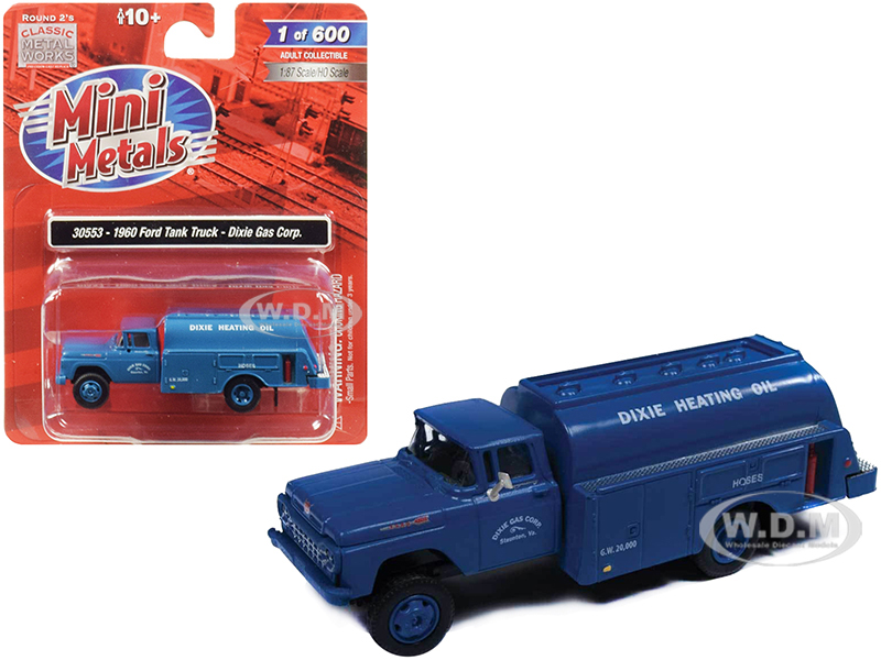 1960 Ford Tank Truck "dixie Gas Corp." Blue 1/87 (ho) Scale Model By Classic Metal Works