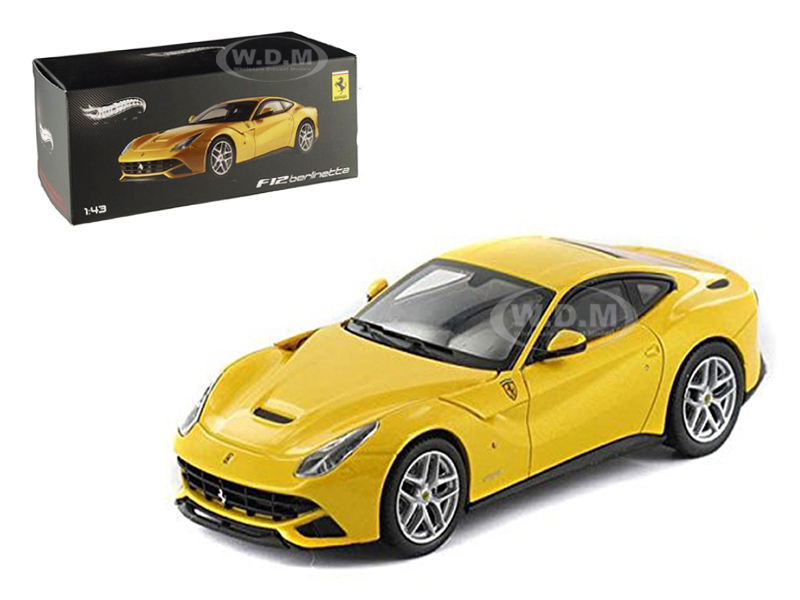 Ferrari F12 Berlinetta Yellow Elite Edition 1/43 Diecast Car Model By Hotwheels