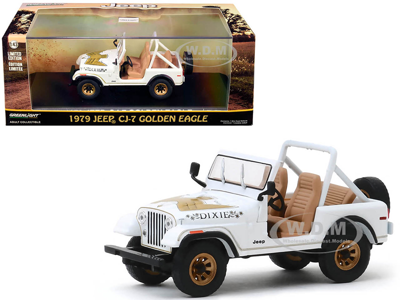 1979 Jeep CJ-7 Golden Eagle Dixie White 1/43 Diecast Model Car  By Greenlight