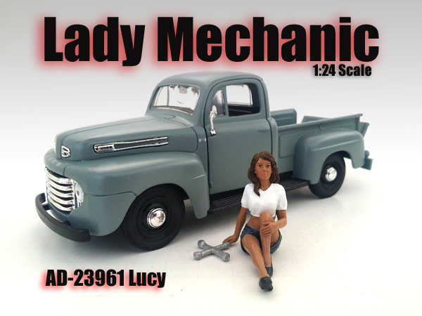 Image of Lady Mechanic Lucy Figurine for 1/24 Scale Models by American Diorama