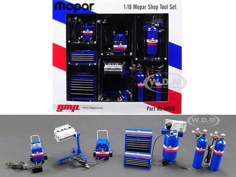 Garage Shop Tools "MOPAR" Set of 6 pieces 1/18 Diecast Replica by GMP
