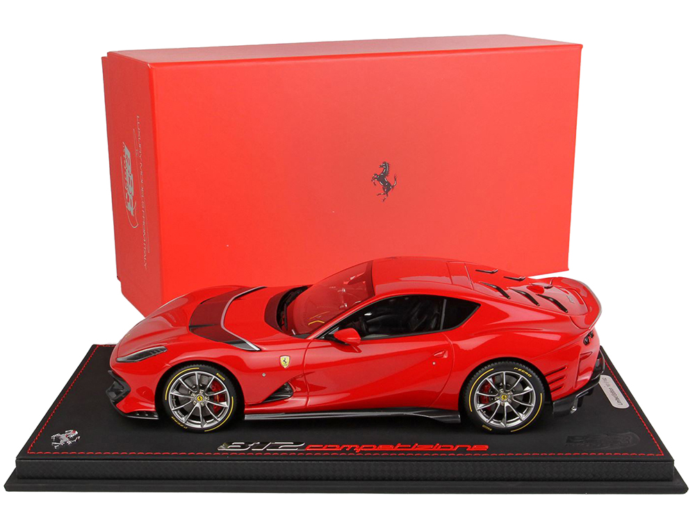 2021 Ferrari 812 Competizione Red Corsa with Nurburgring Horizontal Stripe on Hood with DISPLAY CASE Limited Edition to 182 pieces Worldwide 1/18 Mod