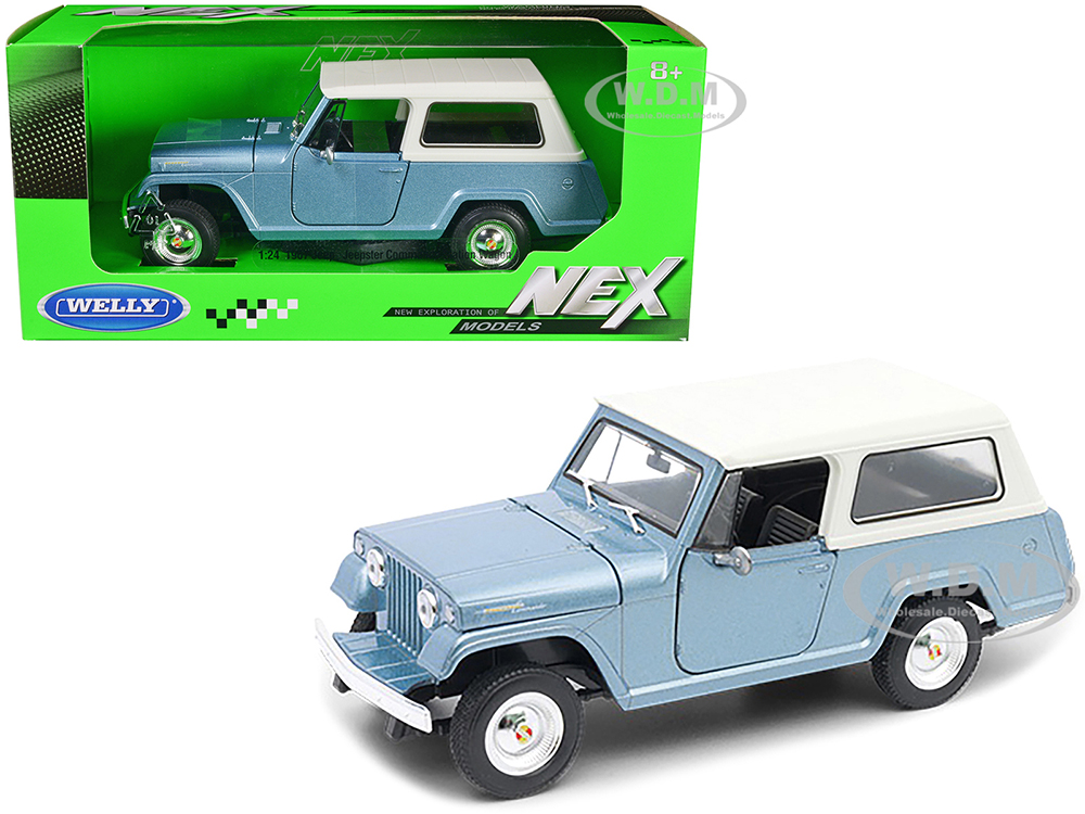 1967 Jeep Jeepster Commando Station Wagon Light Blue Metallic with White Top 