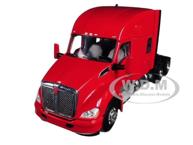 Kenworth T680 6x4 3 Axle Tractor Sleeper Cab Red 1/50 Diecast Model By Wsi Models