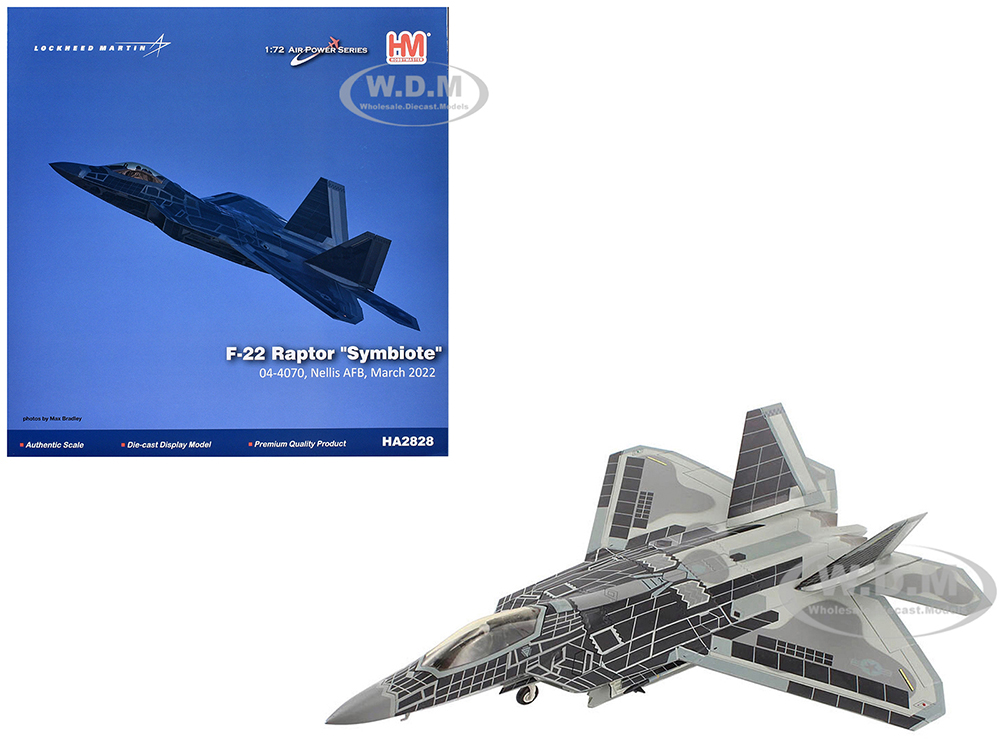 Lockheed F-22A Raptor Stealth Aircraft Symbiote Nellis AFB NV (2021) United States Air Force Air Power Series 1/72 Diecast Model by Hobby Master
