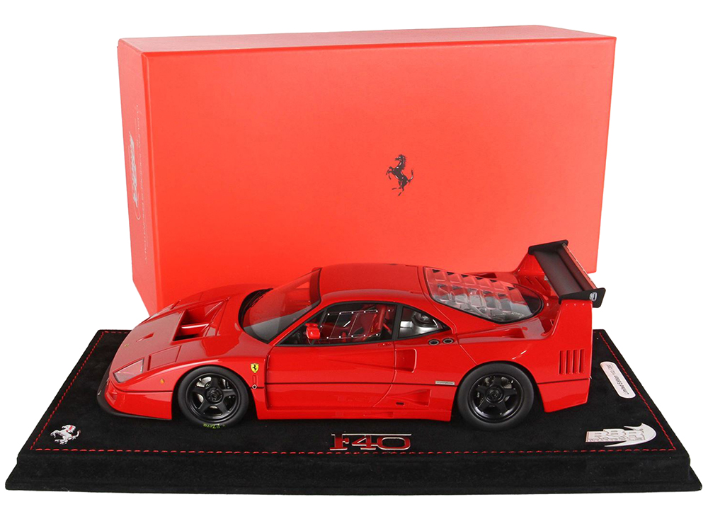 Ferrari F40 LM Rosso Corsa Red with DISPLAY CASE Limited Edition to 200 pieces Worldwide 1/18 Model Car by BBR