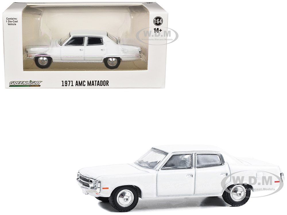 1971 AMC Matador Police Car White "Hot Pursuit - Hobby Exclusive" Series 1/64 Diecast Model Car by Greenlight