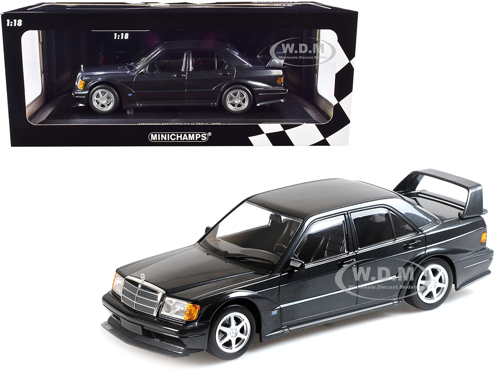 1990 Mercedes Benz 190E 2.5-16 EVO 2 Blue-Black Metallic Limited Edition to 1002 pieces Worldwide 1/18 Diecast Model Car by Minichamps