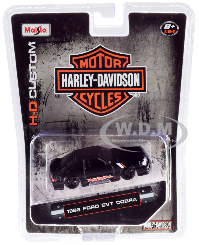 1993 Ford SVT Cobra Black Harley Davidson 1/64 Diecast Model Car by Maisto