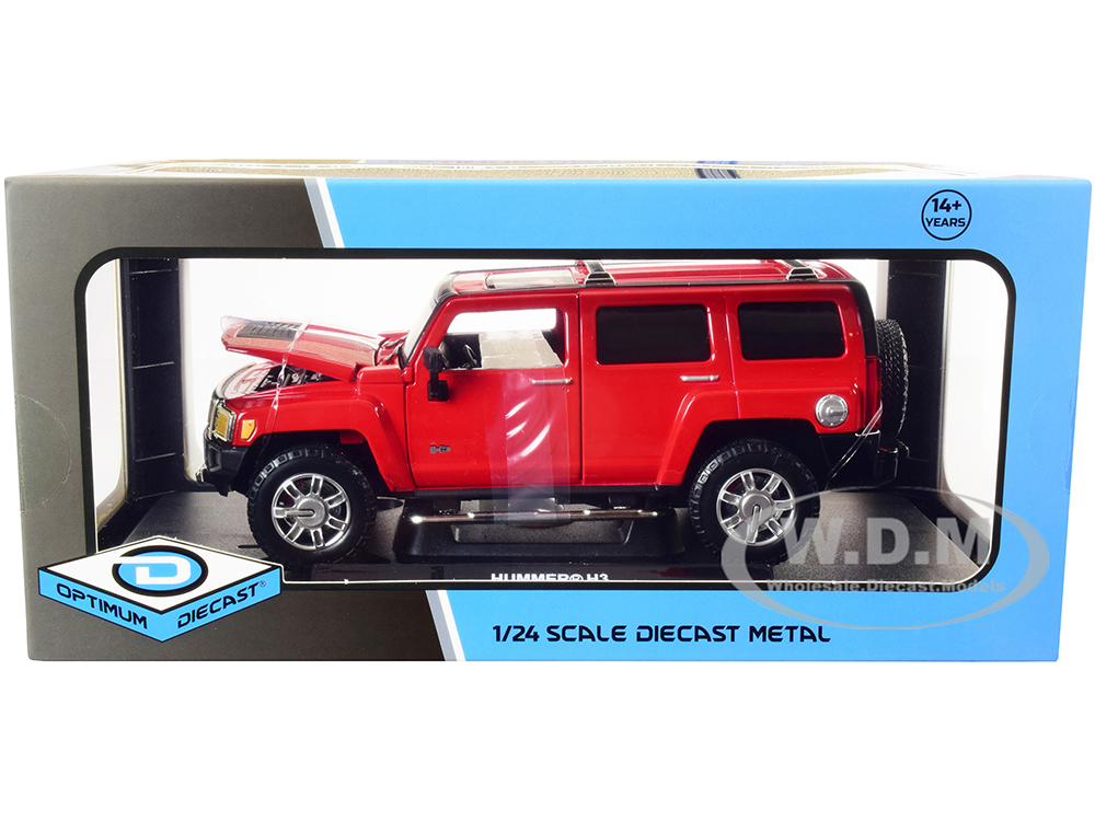 Hummer H3 Red 1/24 Diecast Model Car by Optimum Diecast