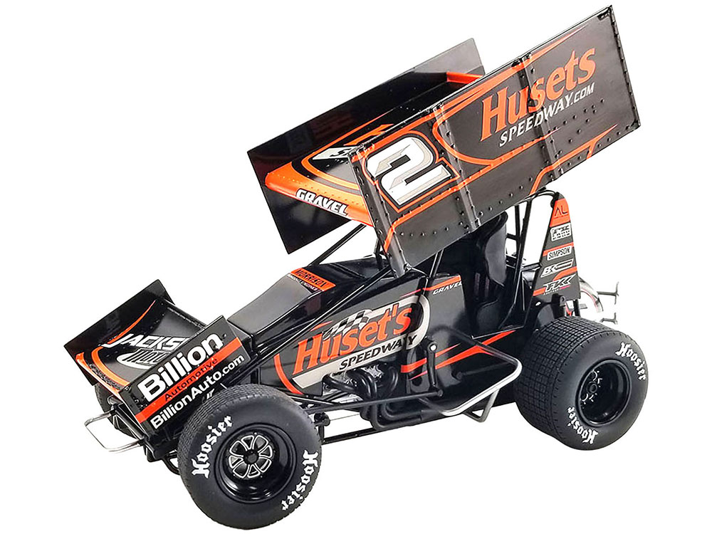Winged Sprint Car 2 David Gravel "Husets Speedway" Big Game Motorsports "World of Outlaws" (2023) 1/18 Diecast Model Car by ACME
