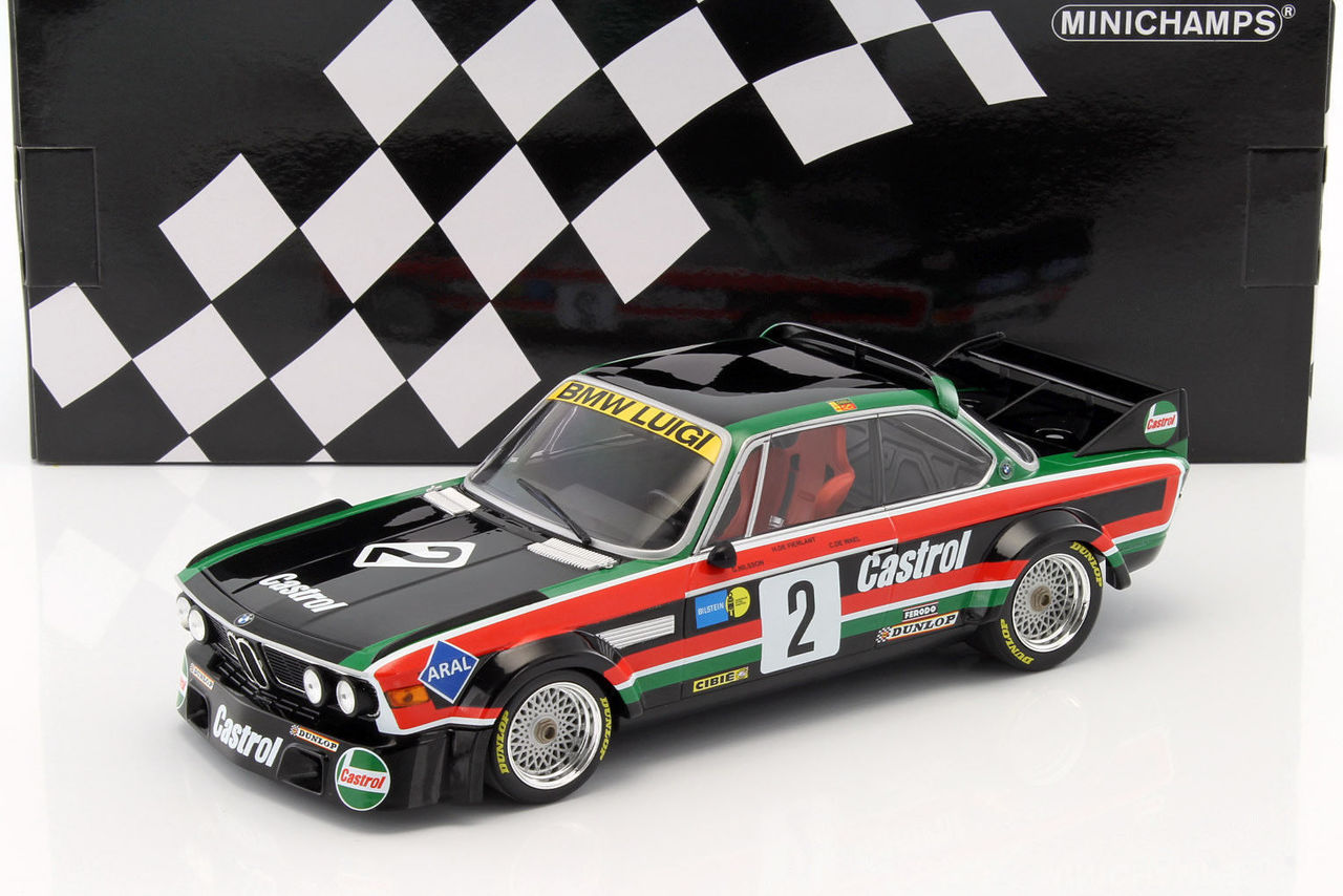 Image of BMW 3.0 CSL 2 Luigi Racing De Wael/De Fierlant/Nilsson Winner Nurburgring 1976 Limited Edition to 804pcs 1/18 Diecast Model Car by Minichamps