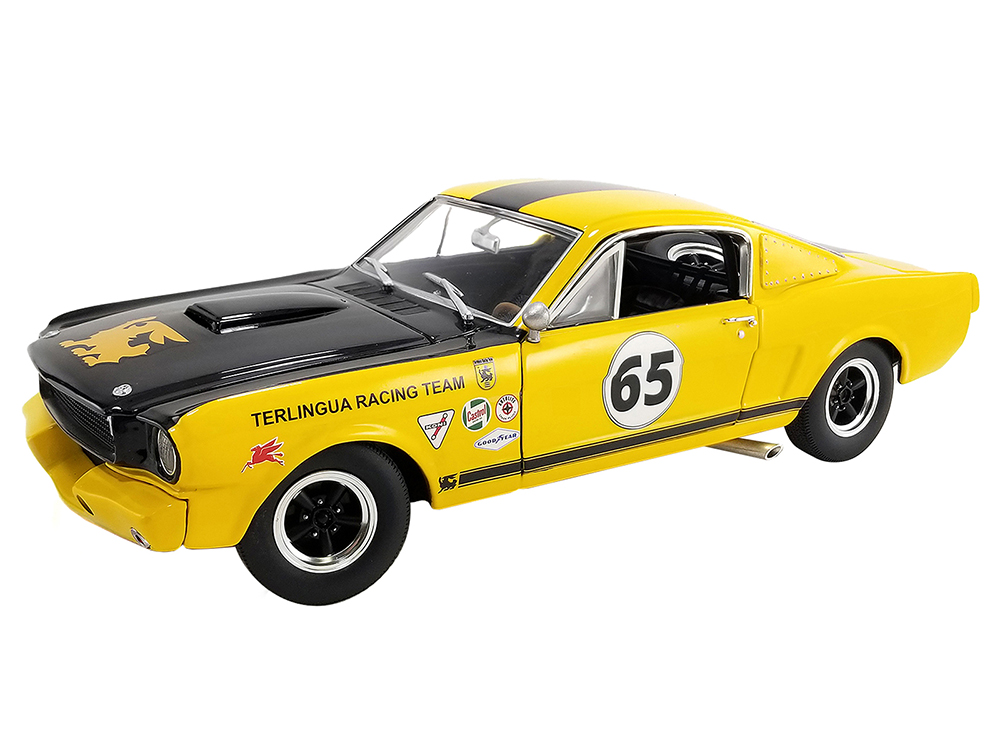 1965 Shelby GT350R 65 Yellow with Black Hood and Stripes 