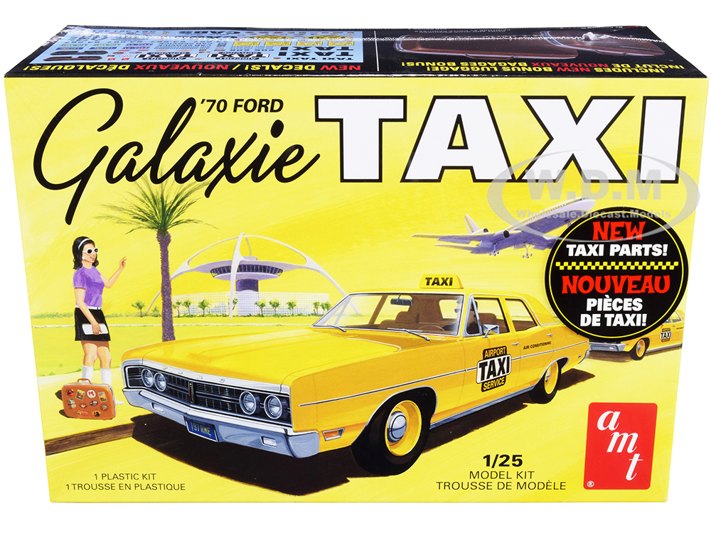 Skill 2 Model Kit 1970 Ford Galaxie Taxi with Luggage 1/25 Scale Model by AMT