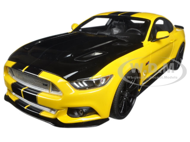 Image of 2015 Ford Shelby Mustang GT Yellow and Black USA Exclusive Series Release 2 1/18 Model Car by GT Spirit for ACME