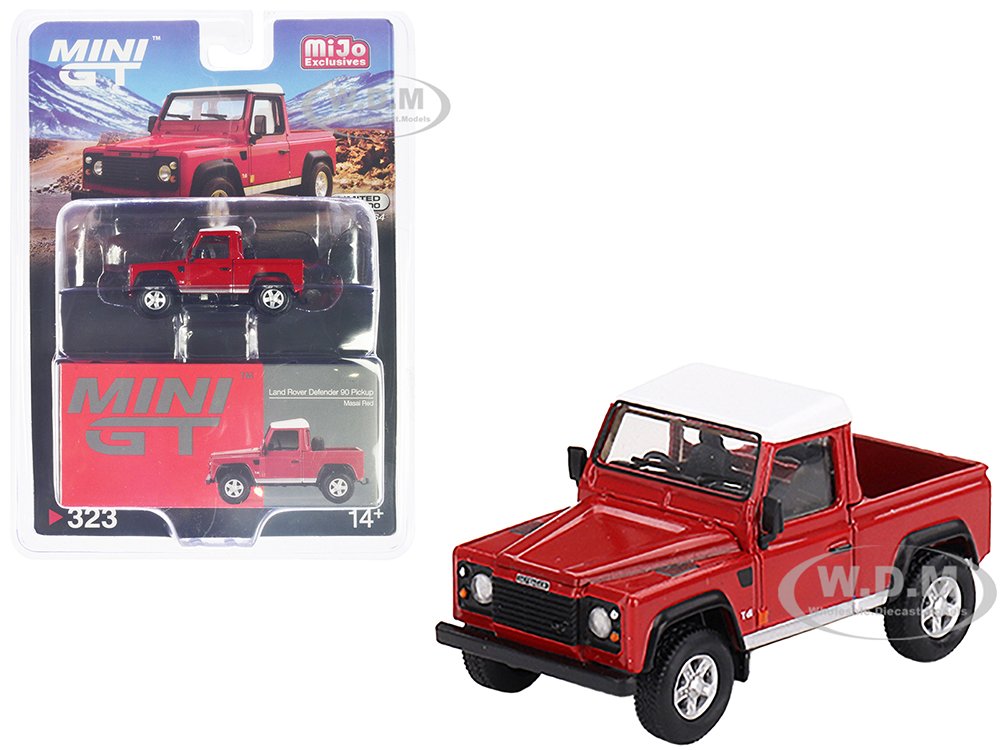 Land Rover Defender 90 Pickup Truck Masai Red Limited Edition to 1800 pieces Worldwide 1/64 Diecast Model Car by Mini GT