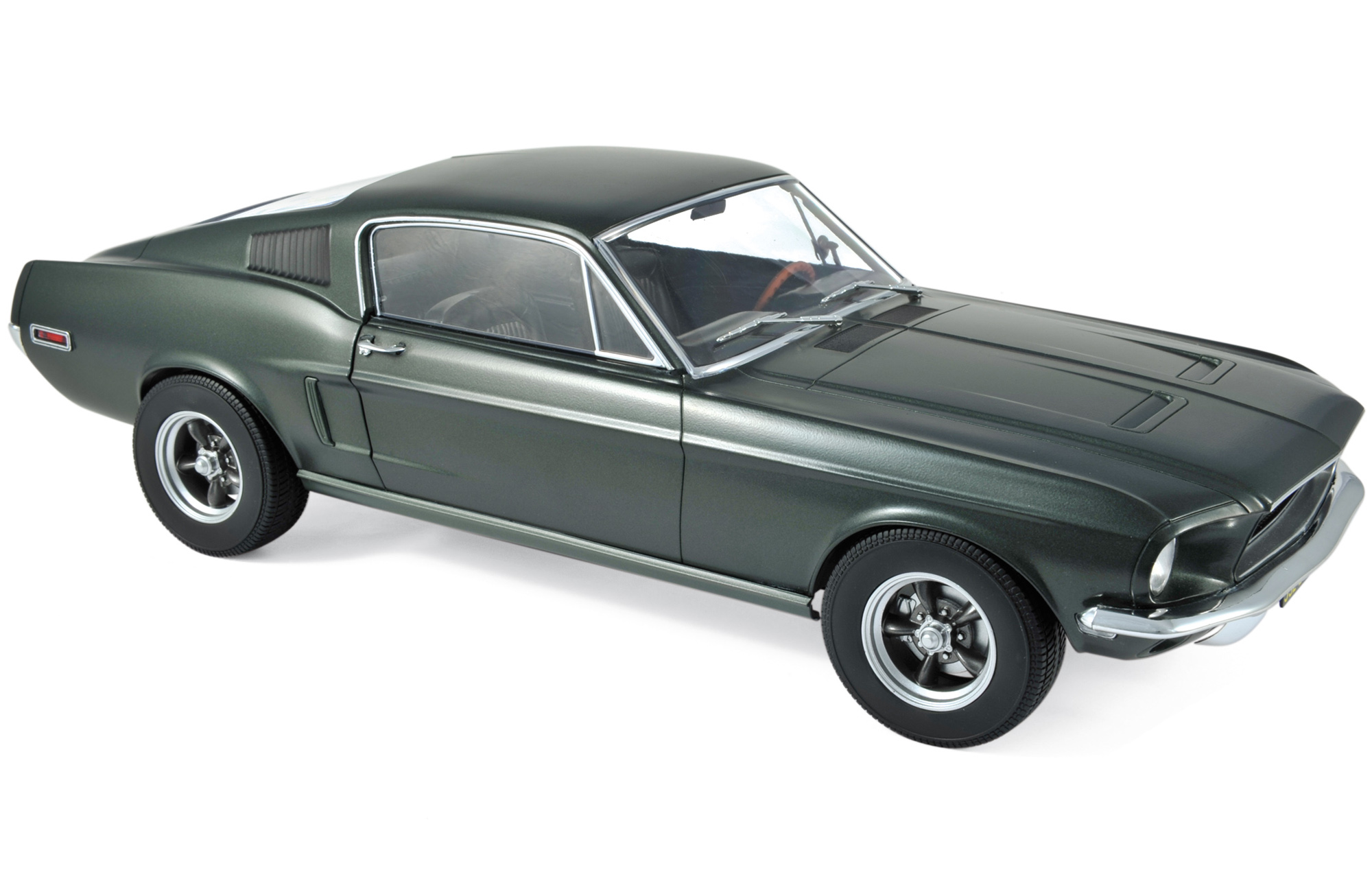 1968 Ford Mustang Fastback Satin Green Metallic 1/12 Diecast Model Car By Norev