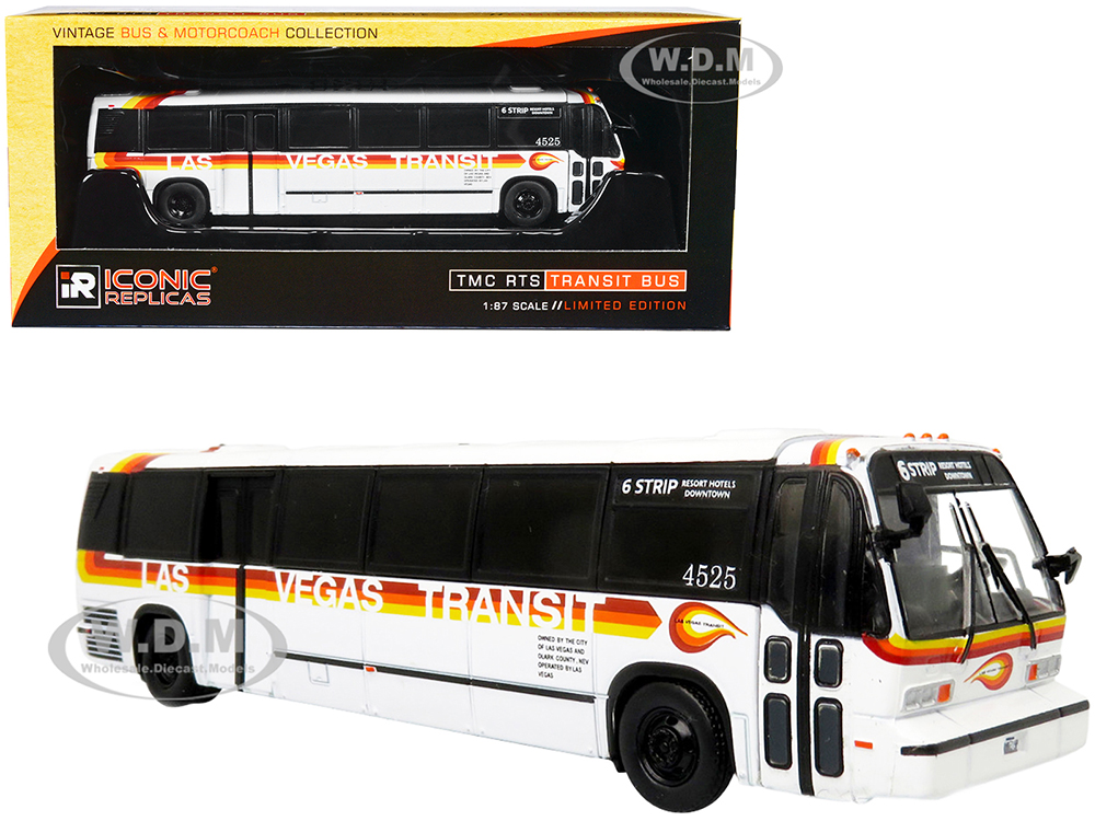 TMC RTS Transit Bus Las Vegas Transit "6 Strip Resort Hotels-Downtown" "Vintage Bus &amp; Motorcoach Collection" 1/87 Diecast Model by Iconic Replica