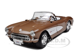 Image of 1957 Chevrolet Corvette Bronze 1/18 Diecast Model Car by Maisto